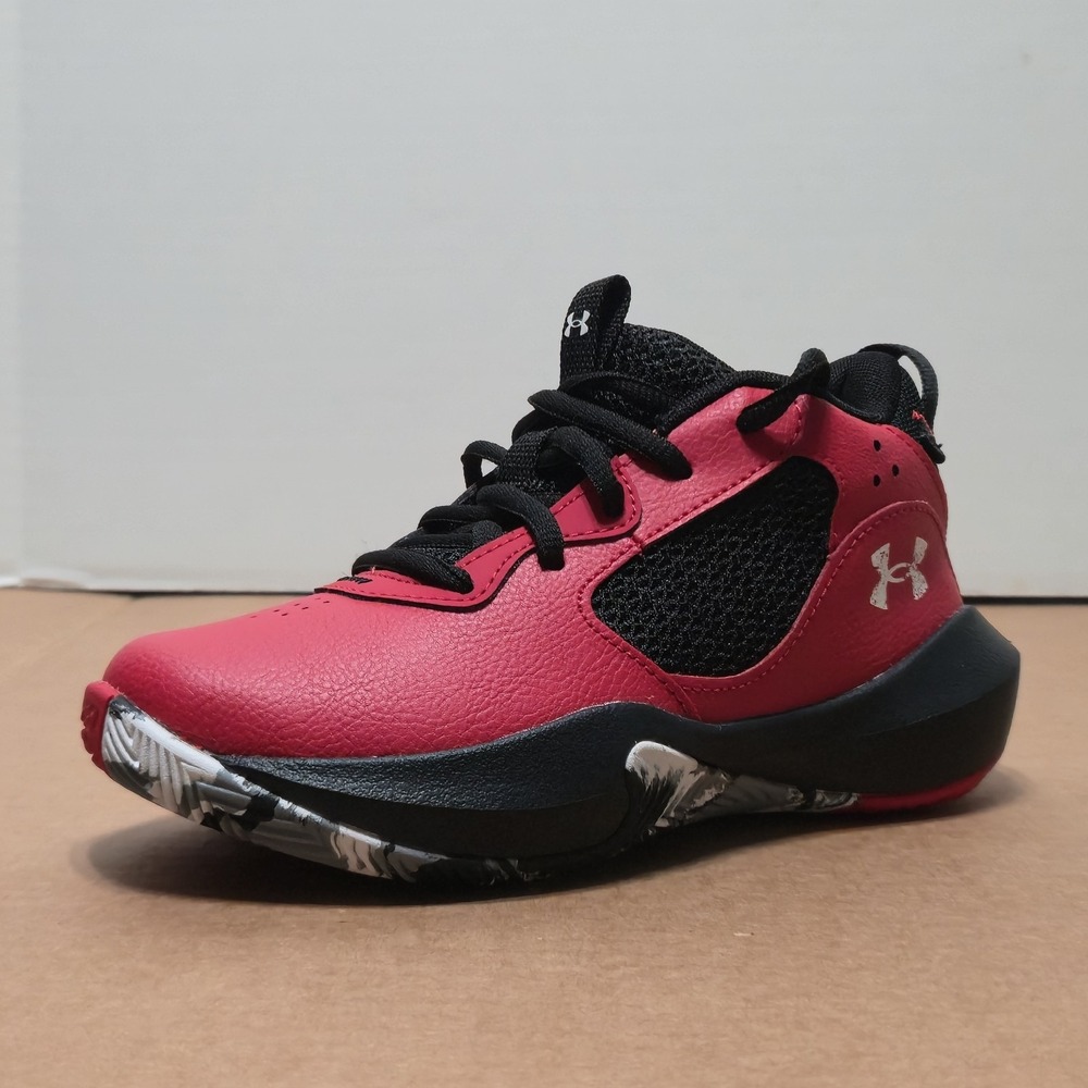 Under Armour Lockdown 6 Kids Basketball Shoes Red Black 13K Sneaker 3025618-600